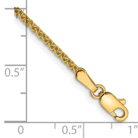 Pulsera 14K Oro Amarillo 7 pulgadas 1.7mm Spiga con Cierre de Langosta - Image 2