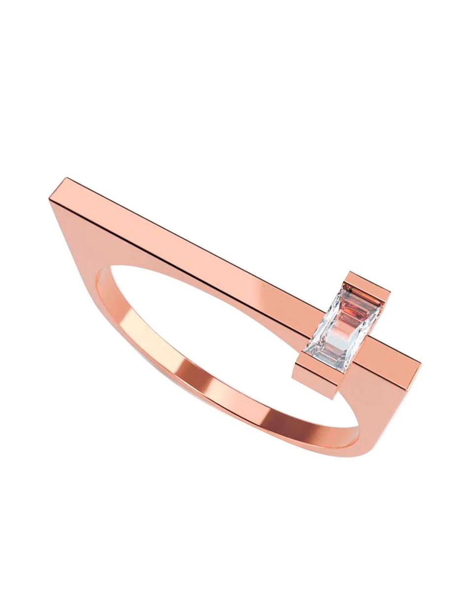 Anillo estilo solitario con diamante de laboratorio 0.22 ct, color E, claridad VS1 - Image 3