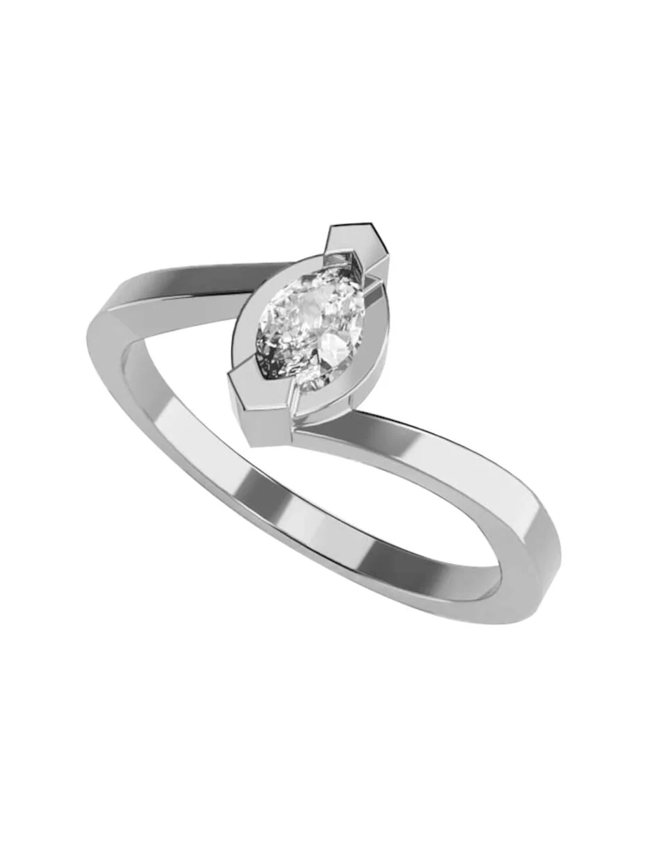 ANILLO DE COMPROMISO DE ORO CON DIAMANTE 0.16 D VVS2 Amore Mio! - Image 3