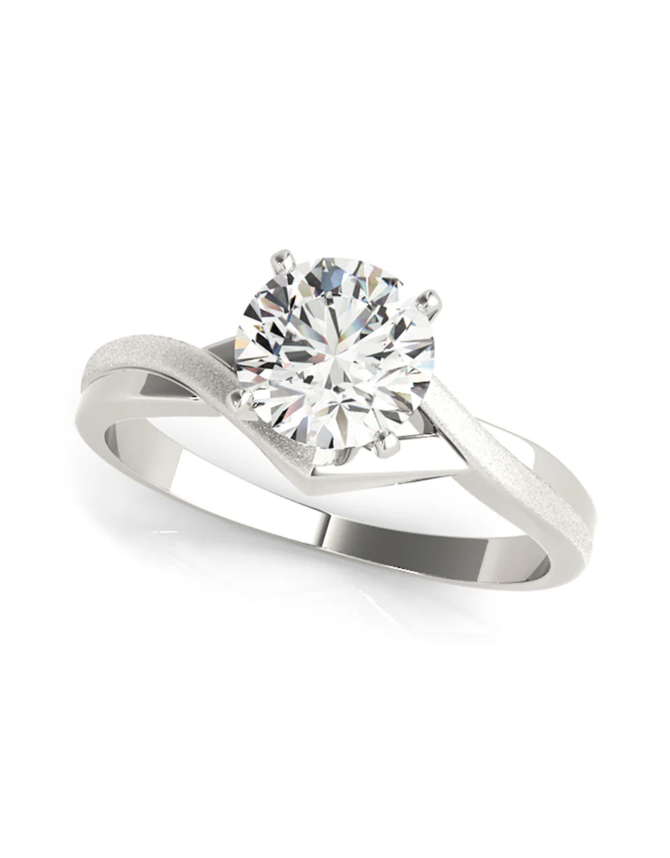 ANILLO DE COMPROMISO DE ORO 14K CON DIAMANTE NATURAL 1.28 H VS2 Amore Mio!