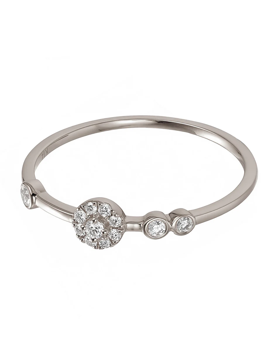 Anillo de Moda con Piedras Laterales - Image 2