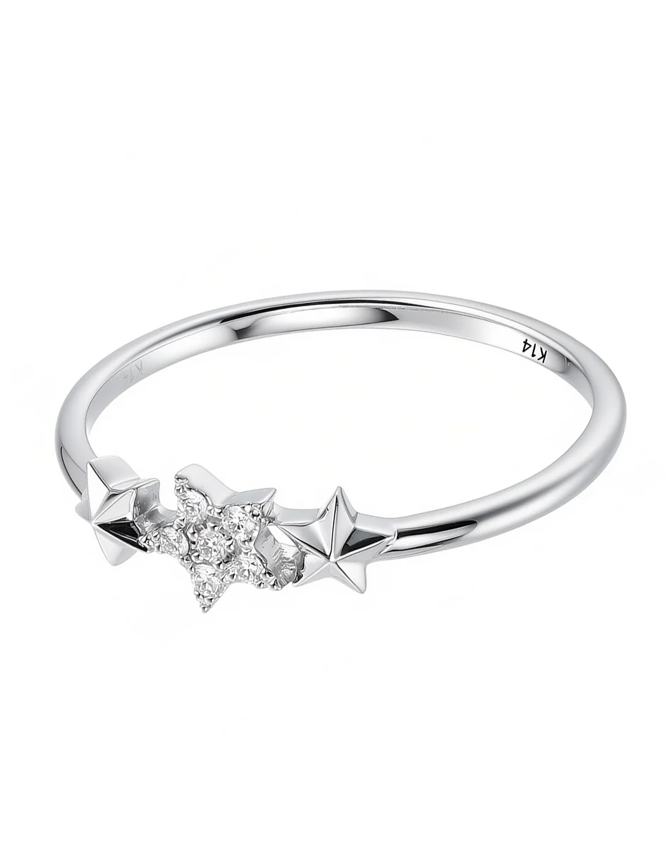 Anillo de Moda con Piedras Laterales - Image 2