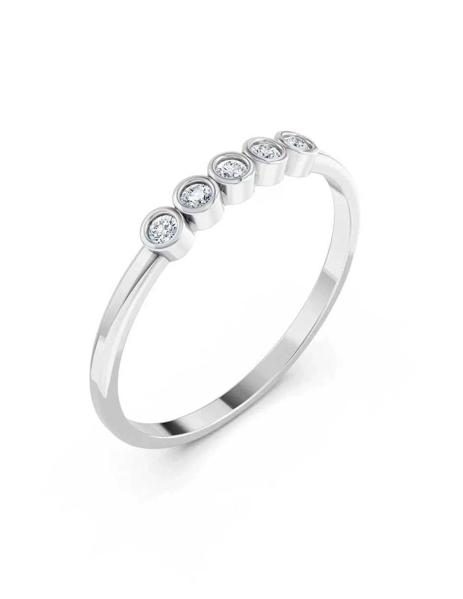 Anillo de Compromiso - piedras laterales - MIO38-RG-CZ - Image 3
