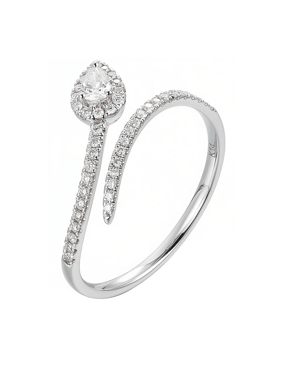 Anillo de Moda con Piedras Laterales