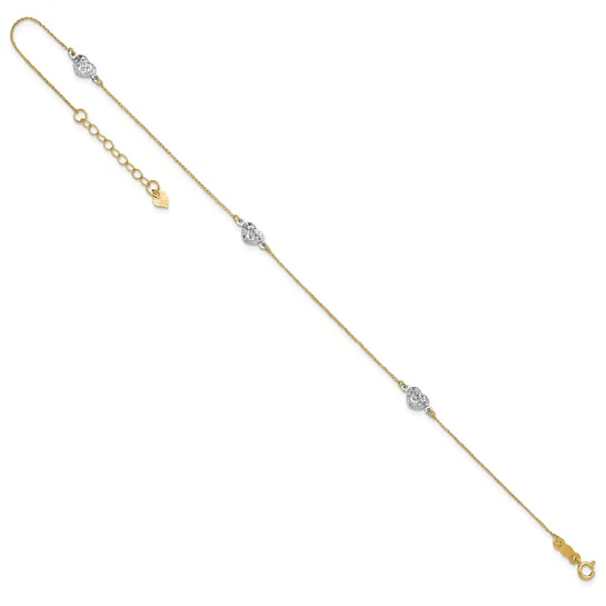 Tobillera de Delfín Pulido de 14K de 10 Pulgadas - Image 5