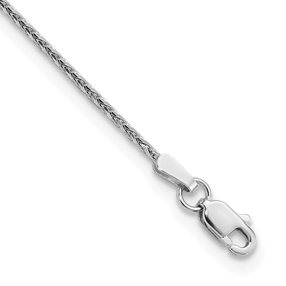 Tobillera de Oro Blanco de 14K de 10 Pulgadas y 1.5 mm con Cierre de Langosta (Estilo Parisian Wheat) - Image 2