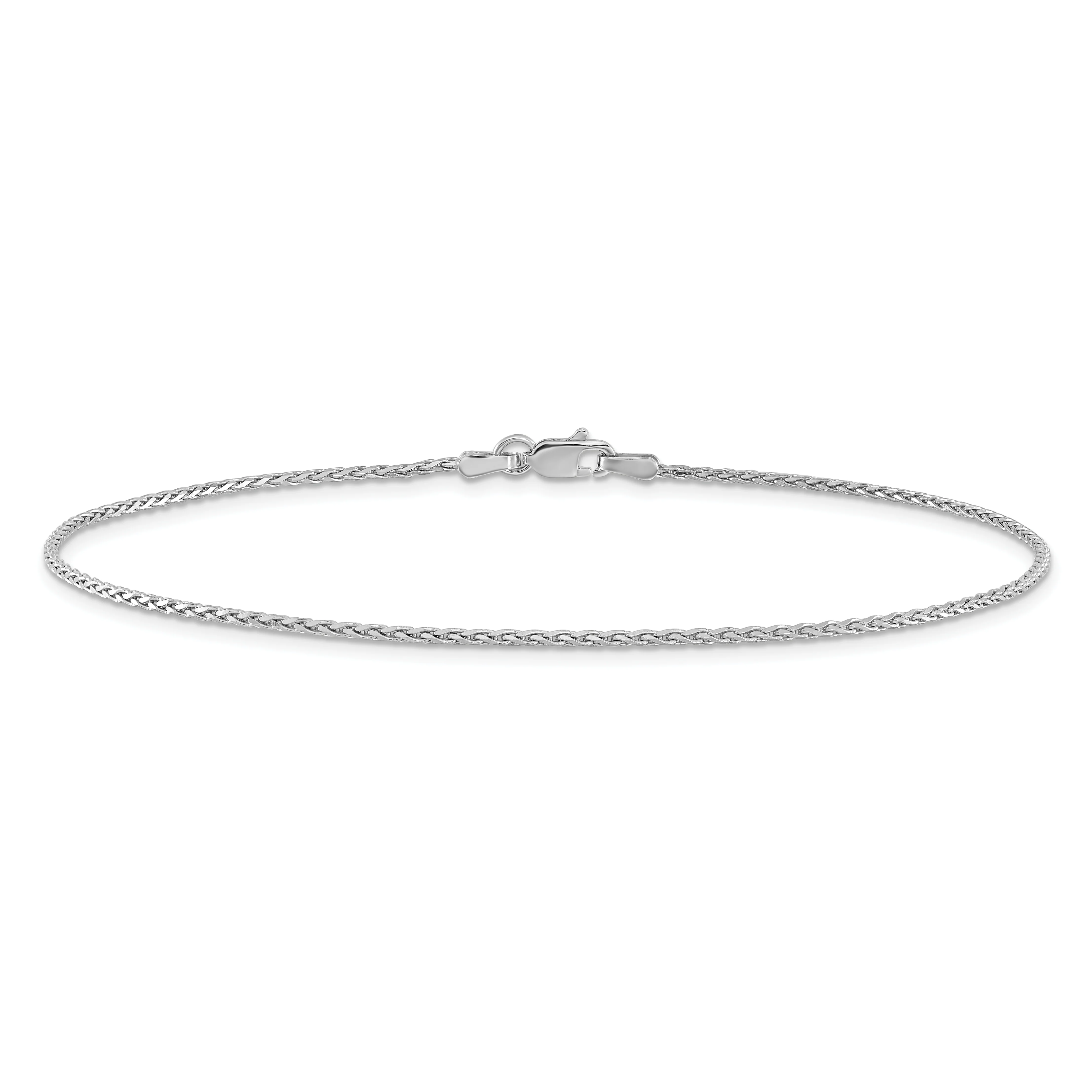 Tobillera de Oro Blanco de 14K de 10 Pulgadas y 1.5 mm con Cierre de Langosta (Estilo Parisian Wheat) - Image 3