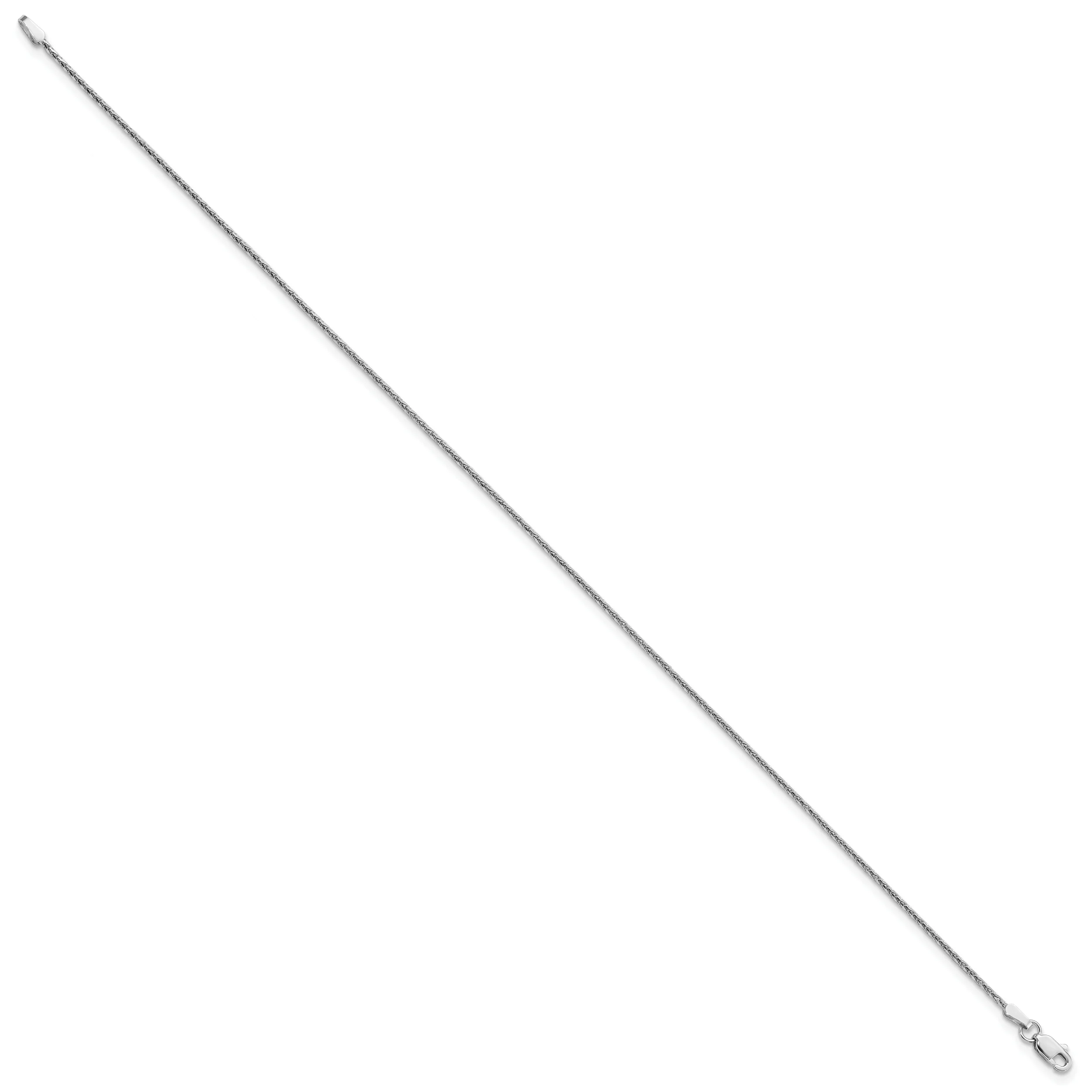 Tobillera de Oro Blanco de 14K de 10 Pulgadas y 1.5 mm con Cierre de Langosta (Estilo Parisian Wheat) - Image 4