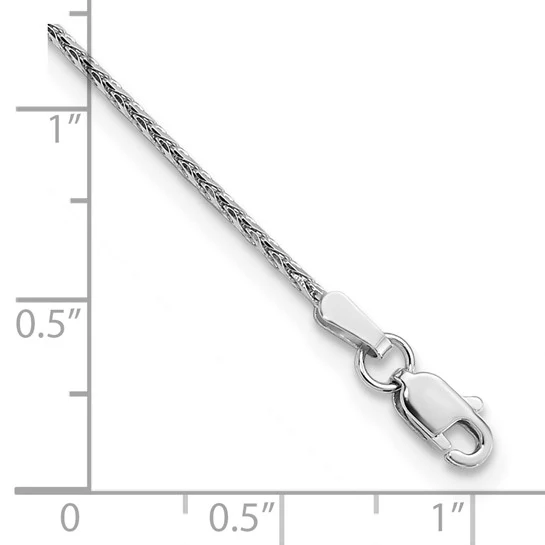 Tobillera de Oro Blanco de 14K de 10 Pulgadas y 1.5 mm con Cierre de Langosta (Estilo Parisian Wheat) - Image 6