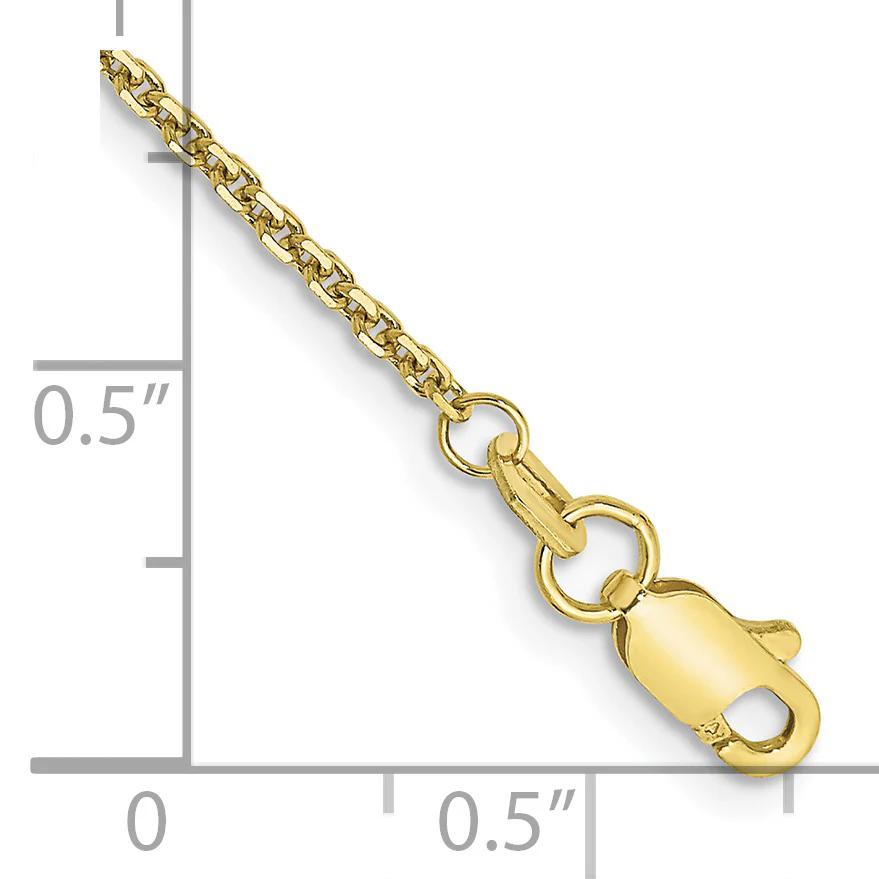 Tobillera de Oro Amarillo de 10K con Cadena Cable de 1.45mm D/C de 9 Pulgadas - Image 2