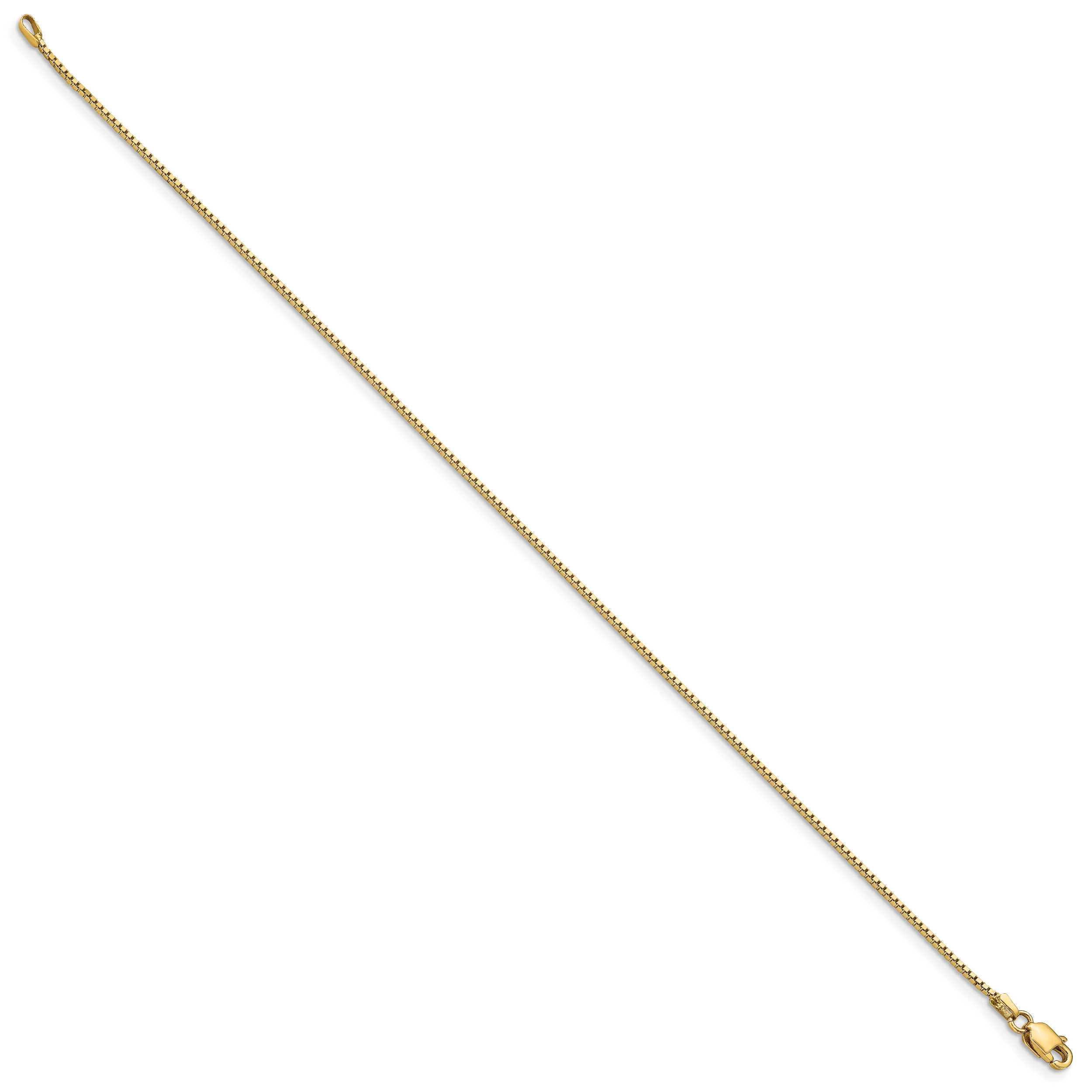 Tobillera de Oro de 14K de 9 Pulgadas y 0.95 mm Tipo Caja con Cierre de Langosta - Image 4