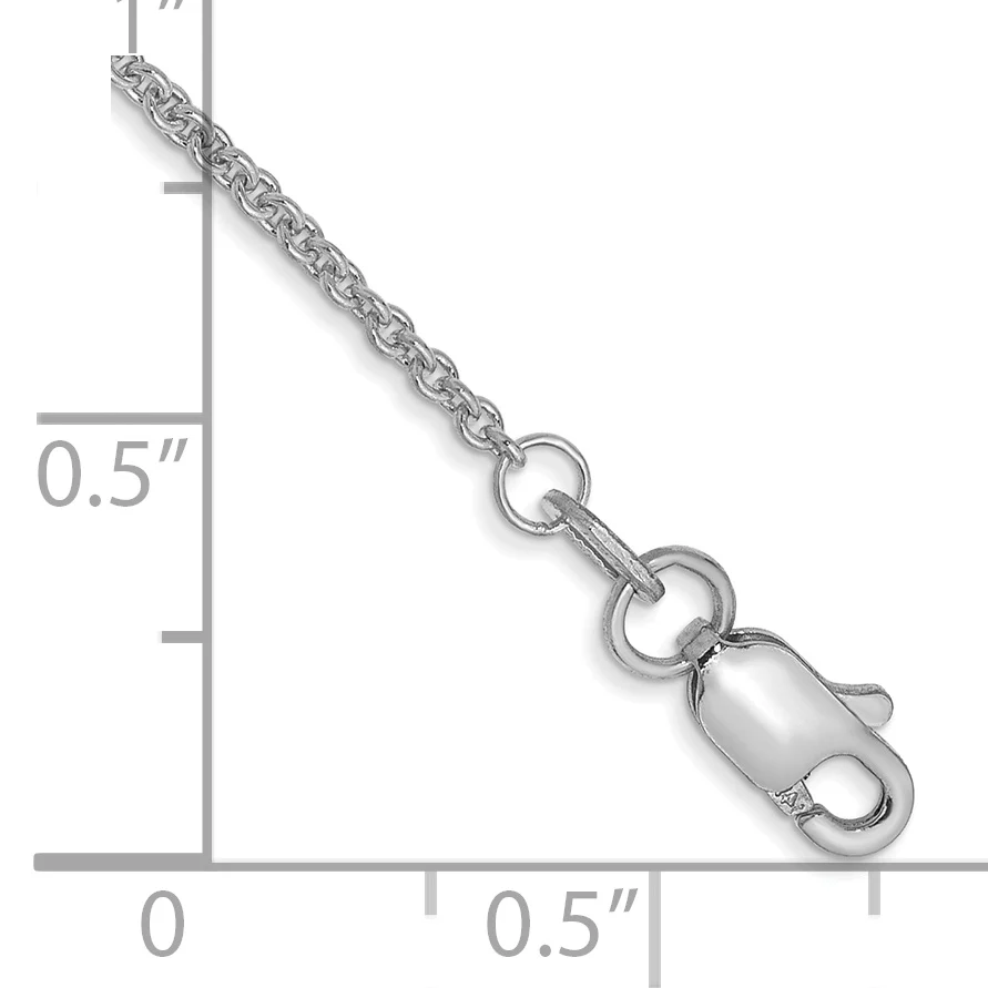Tobillera de Oro Blanco de 14K de 9 Pulgadas y 1.4 mm con Cierre de Langosta - Image 2
