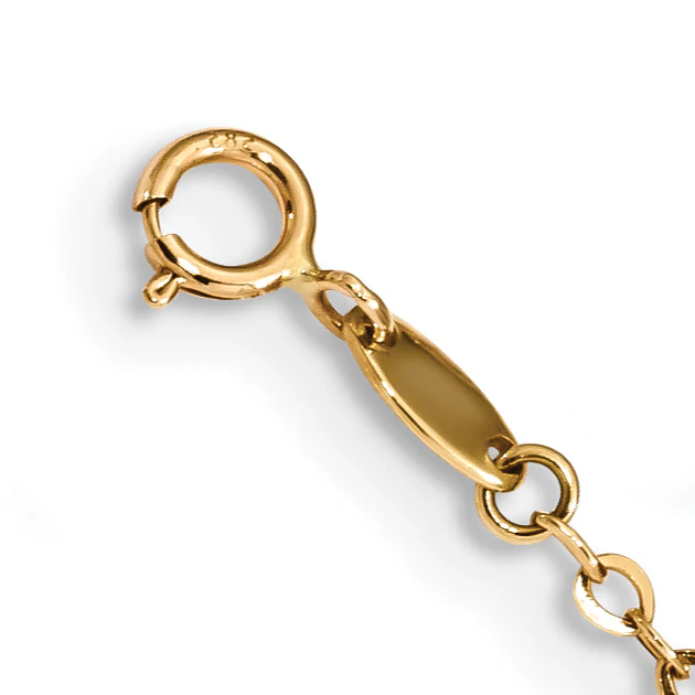 Tobillera de Oro Amarillo de 14K con Estrella Texturizada y Pulida de 9 Pulgadas Más Extensión de 1 Pulgada - Image 6