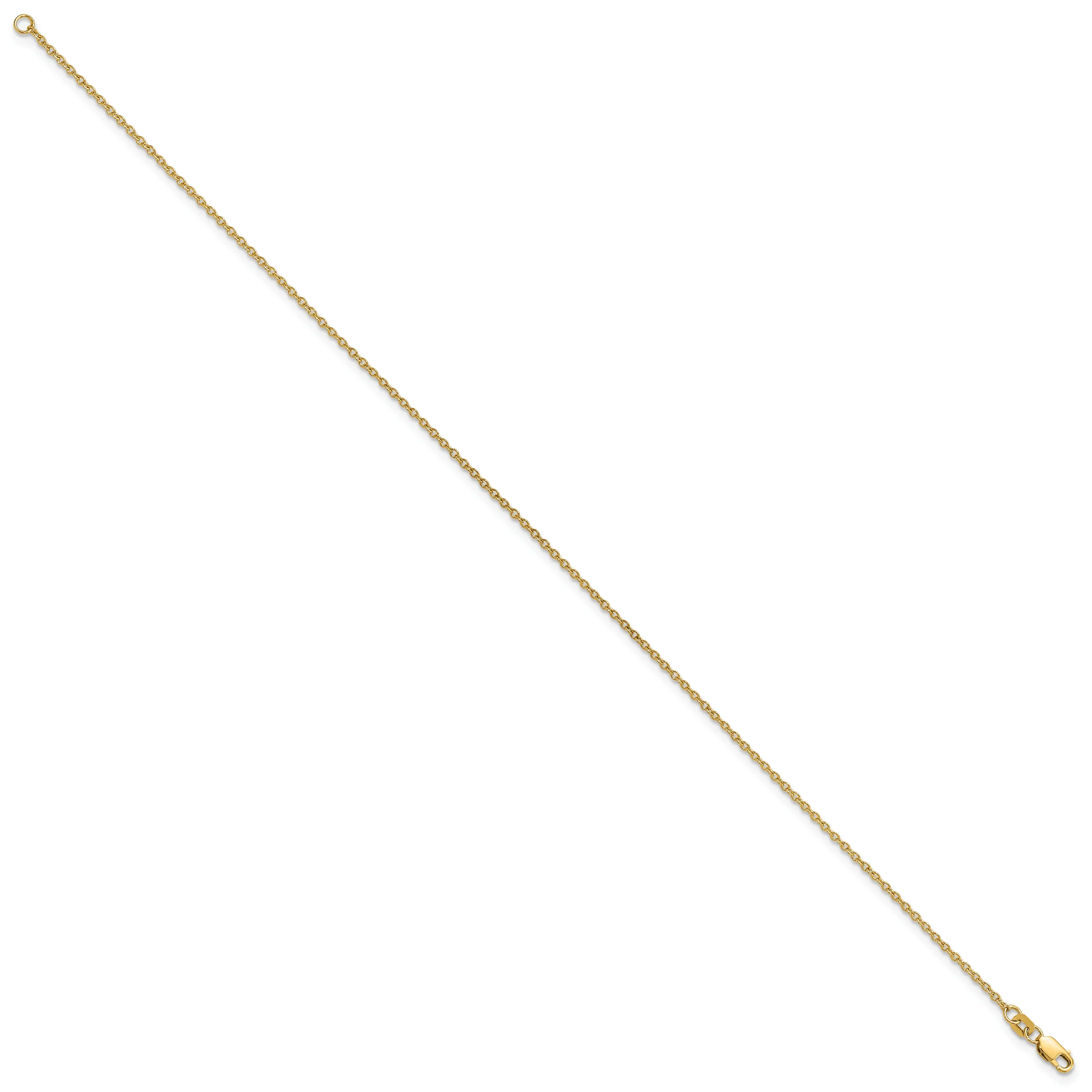 Tobillera 14K de Oro Amarillo 10 Pulgadas 1.4mm Forzantine con Cierre de Langosta - Image 2
