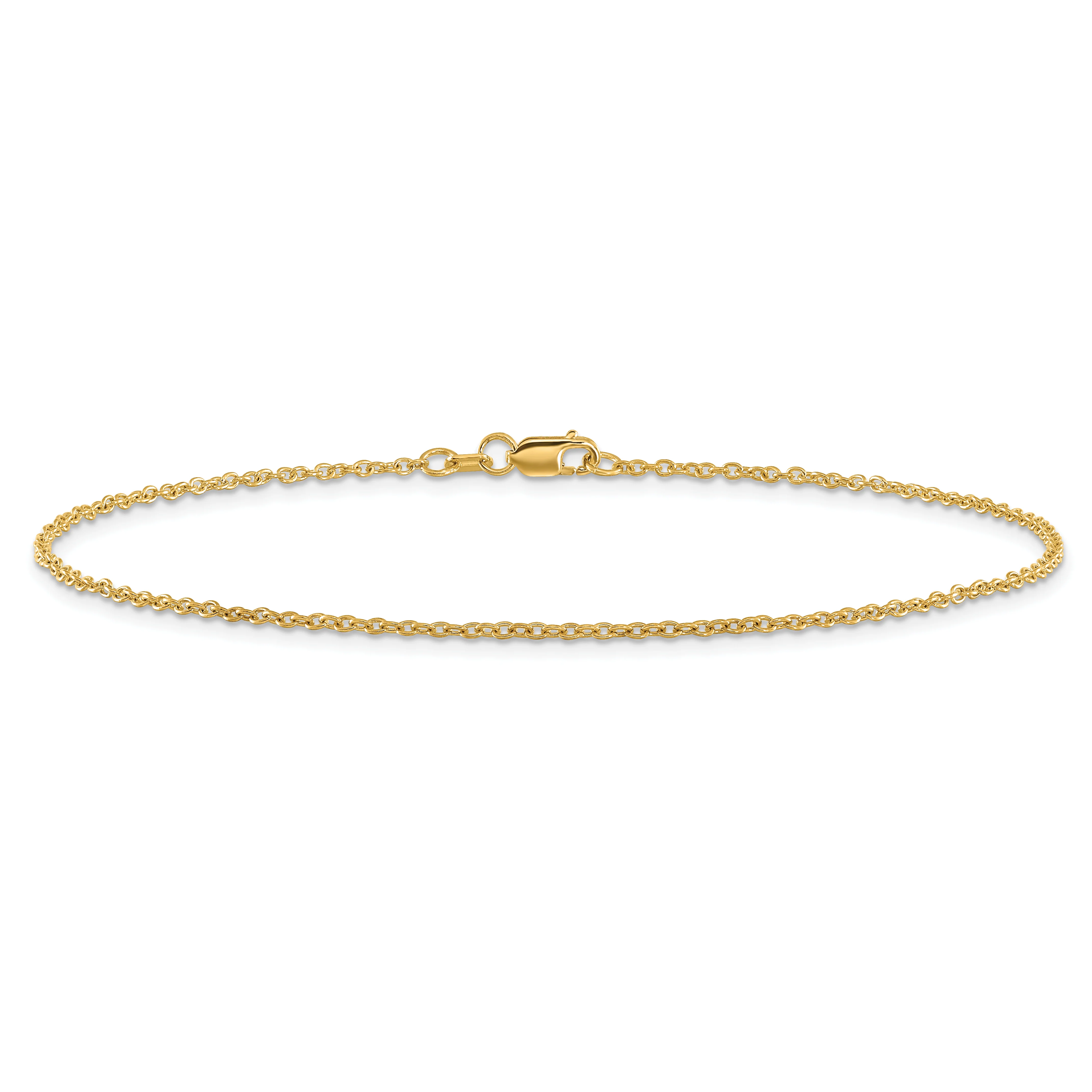 Tobillera 14K de Oro Amarillo 10 Pulgadas 1.4mm Forzantine con Cierre de Langosta - Image 3