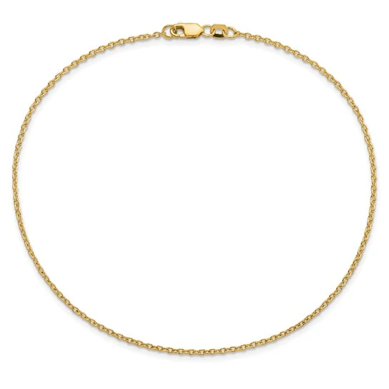 Tobillera 14K de Oro Amarillo 10 Pulgadas 1.4mm Forzantine con Cierre de Langosta - Image 4