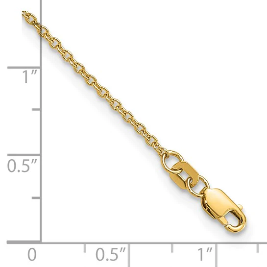 Tobillera 14K de Oro Amarillo 10 Pulgadas 1.4mm Forzantine con Cierre de Langosta - Image 6