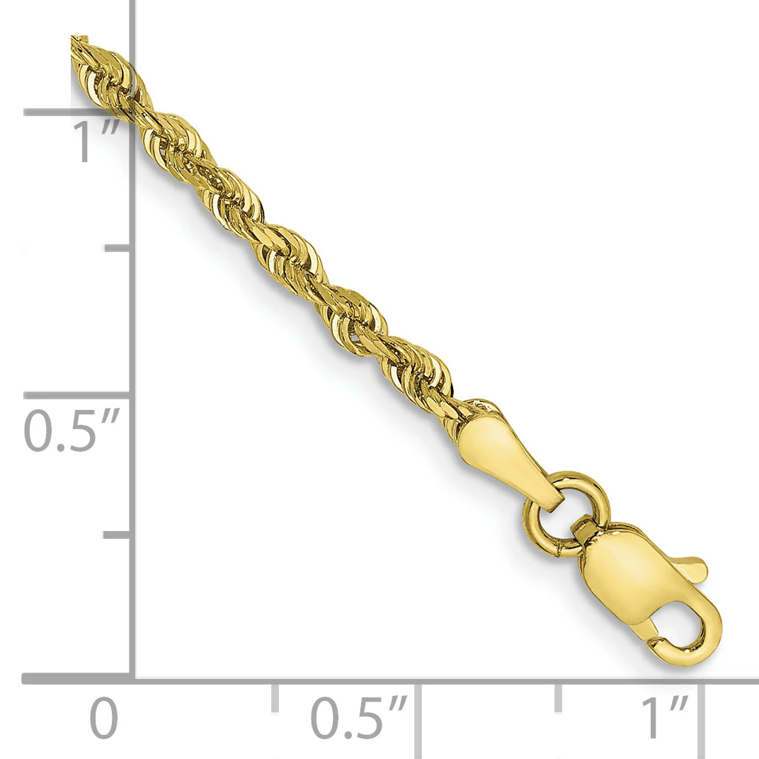 Tobillera 10K 2.25mm D/C Cadena Cuádruple de Cuerda - Image 2