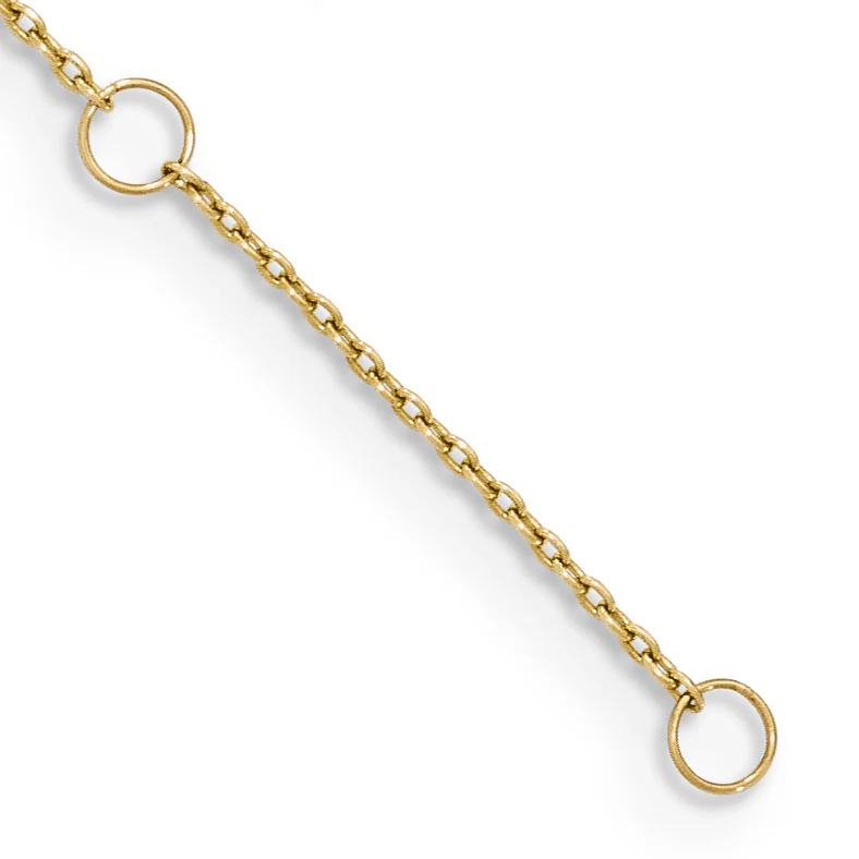 Tobillera de Corazón Texturizado y Pulido 14K de 9 Pulgada con Extensión de 1 Pulgada - Image 4