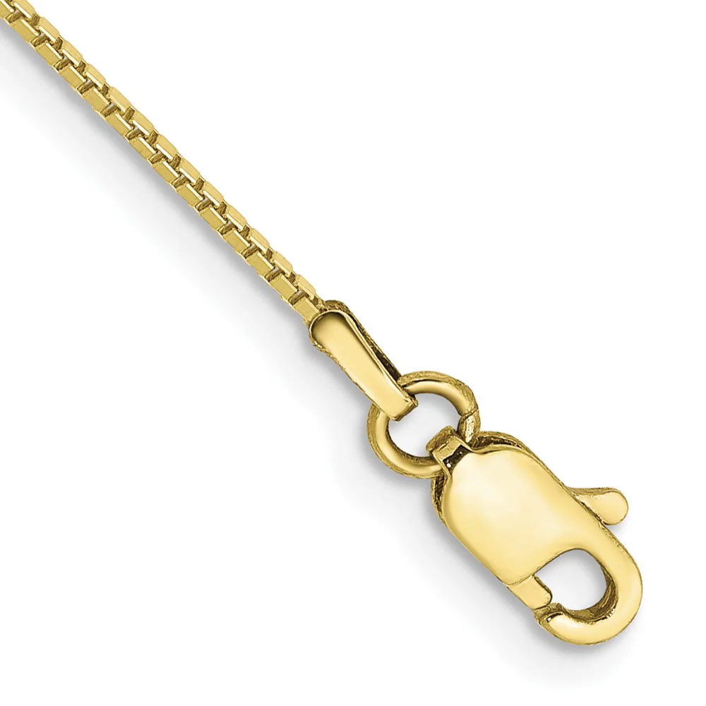 Cadena de Tobillera de Oro Amarillo 10K de 0.90 mm tipo Caja