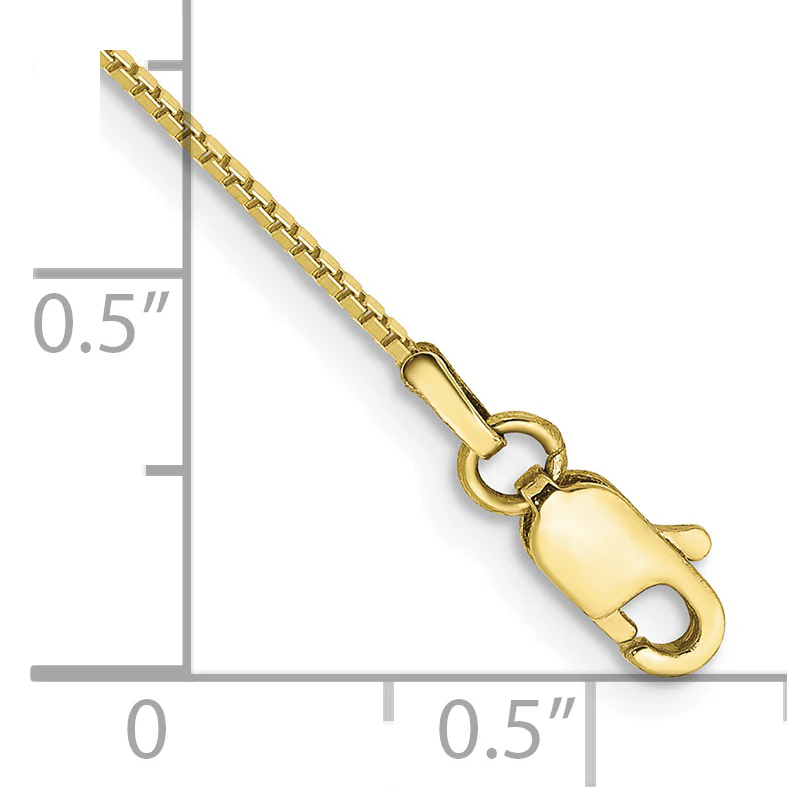 Cadena de Tobillera de Oro Amarillo 10K de 0.90 mm tipo Caja - Image 2