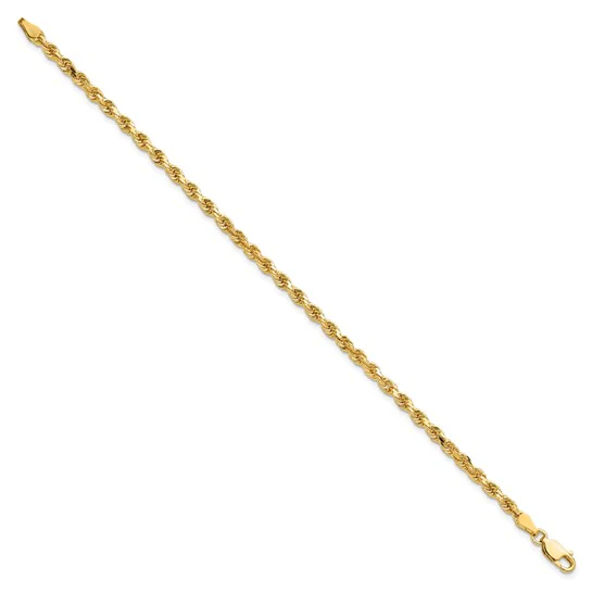 Cadena de Tobillera de Oro Amarillo 10K de 3.25 mm con Corte Diamante tipo Cuerda - Image 4
