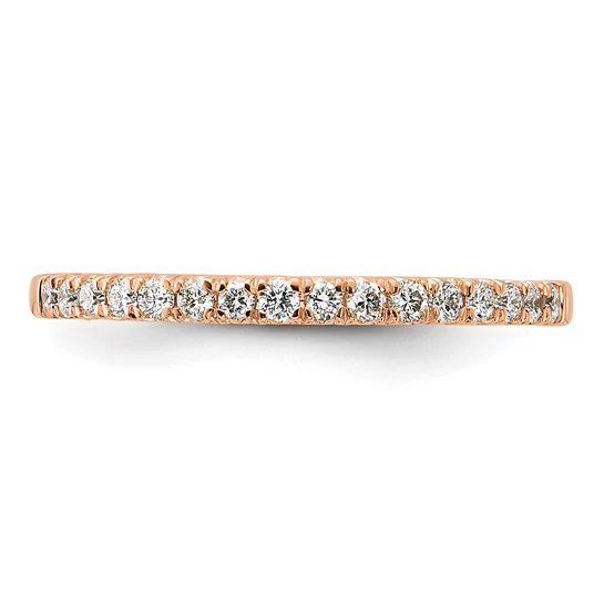 Alianza de Boda Completa en Oro Rosa de 14k con Diamantes Cultivados en Laboratorio de 1/4 Quilate (Calidad VS/SI+, Color G+) - Image 2