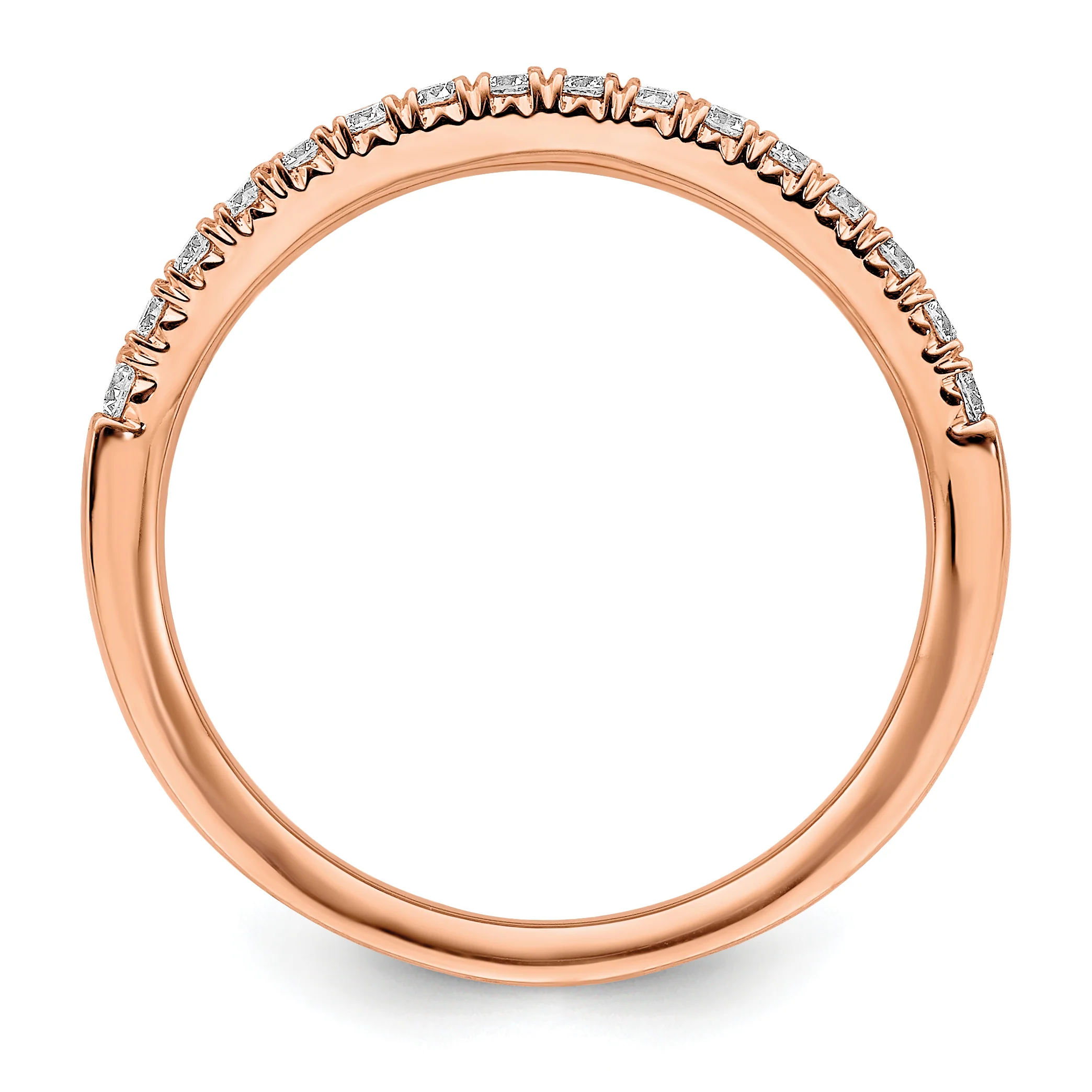 Alianza de Boda Completa en Oro Rosa de 14k con Diamantes Cultivados en Laboratorio de 1/4 Quilate (Calidad VS/SI+, Color G+) - Image 3