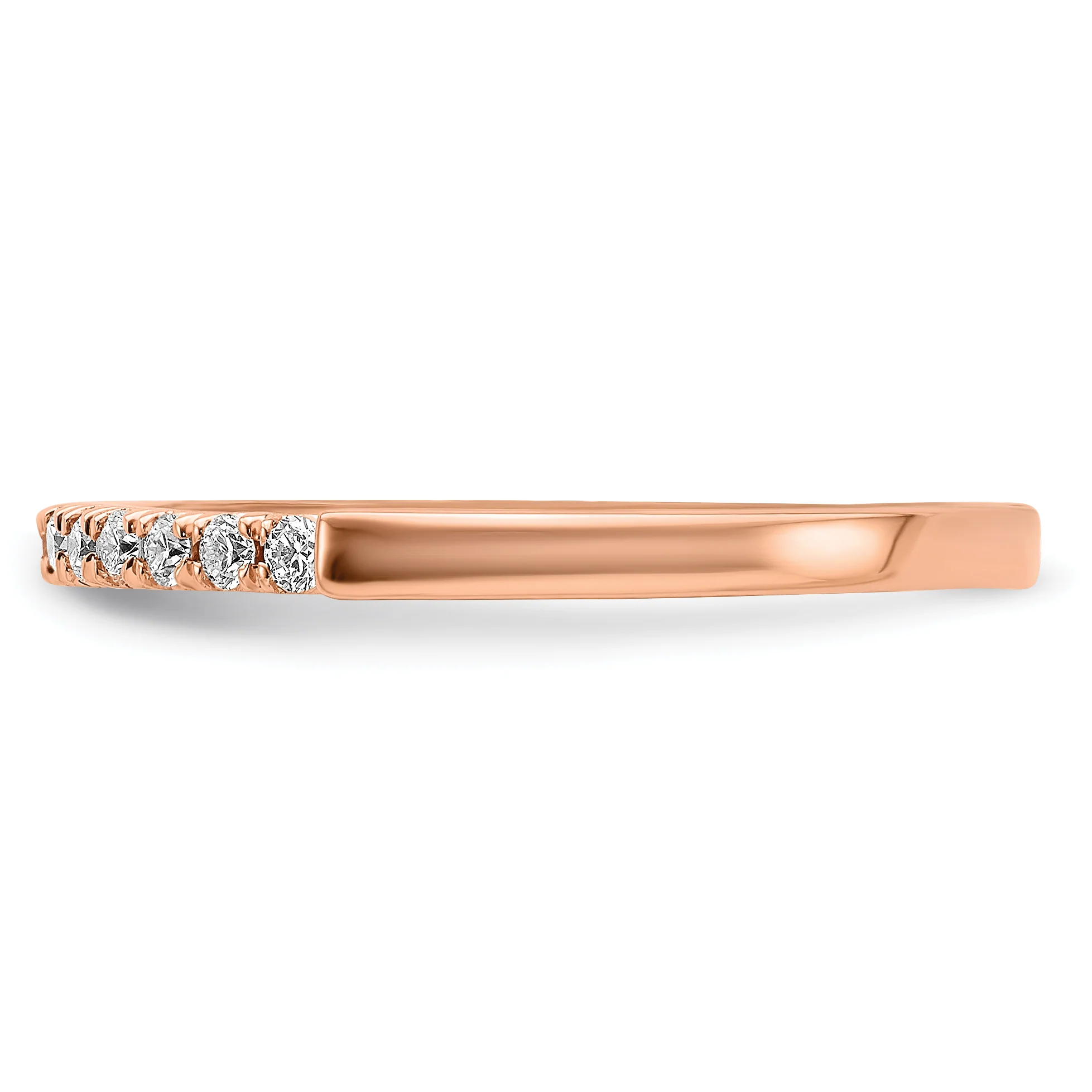 Alianza de Boda Completa en Oro Rosa de 14k con Diamantes Cultivados en Laboratorio de 1/4 Quilate (Calidad VS/SI+, Color G+) - Image 4