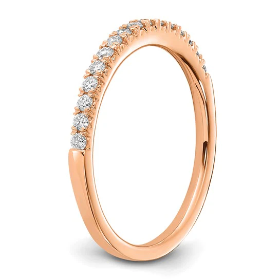 Alianza de Boda Completa en Oro Rosa de 14k con Diamantes Cultivados en Laboratorio de 1/4 Quilate (Calidad VS/SI+, Color G+) - Image 5