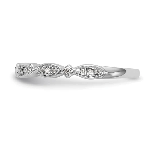 Anillo de Boda Completo en Oro Blanco de 14k con Diamantes Naturales de 1/15 Quilates - Image 3