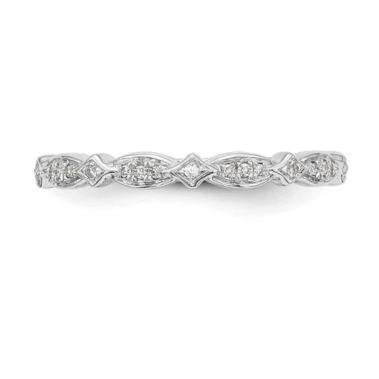 Anillo de Boda Completo en Oro Blanco de 14k con Diamantes Naturales de 1/15 Quilates - Image 5