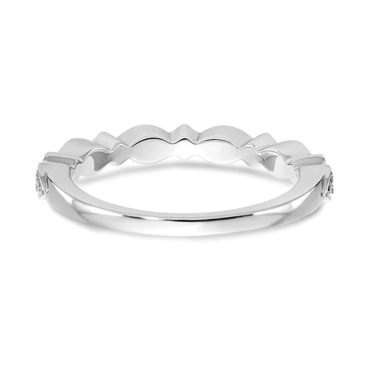 Anillo de Boda Completo en Oro Blanco de 14k con Diamantes Naturales de 1/15 Quilates - Image 6