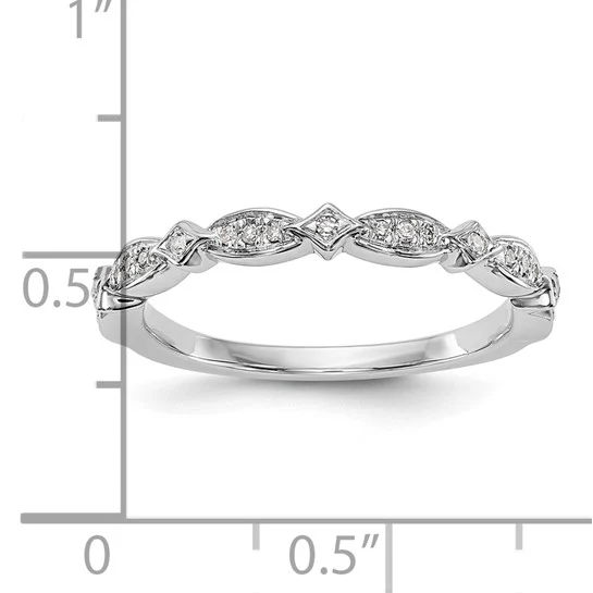 Anillo de Boda Completo en Oro Blanco de 14k con Diamantes Naturales de 1/15 Quilates - Image 7