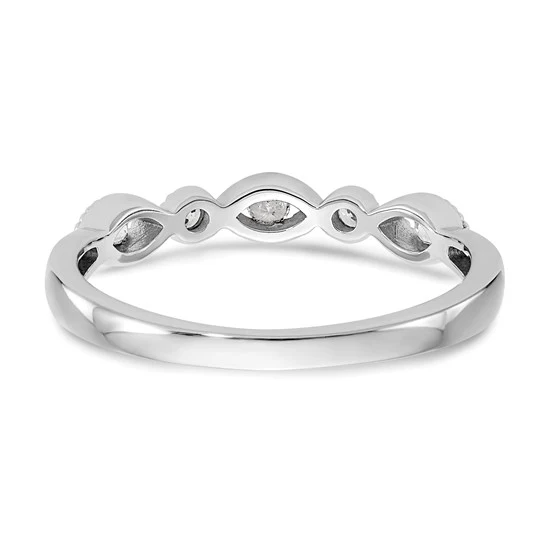 Anillo de Boda Completo con Diseño Torcido en Oro Blanco de 14K y Diamantes Naturales de 1/8 Quilates - Image 4