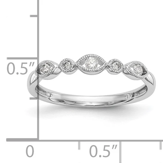 Anillo de Boda Completo con Diseño Torcido en Oro Blanco de 14K y Diamantes Naturales de 1/8 Quilates - Image 6