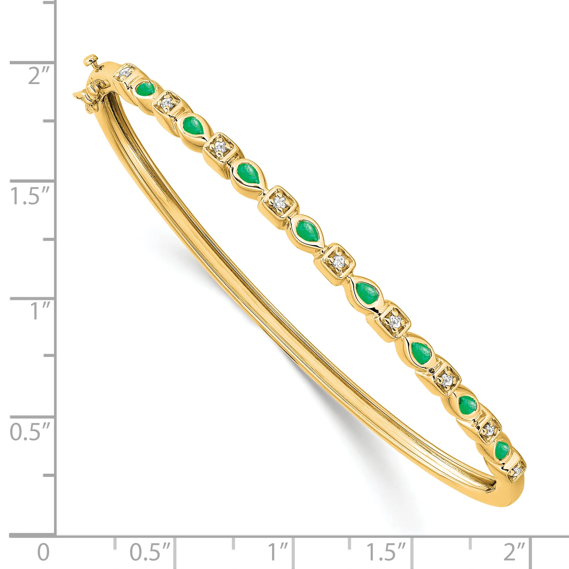 Brazalete de Esmeraldas y Diamantes 14k - Image 2