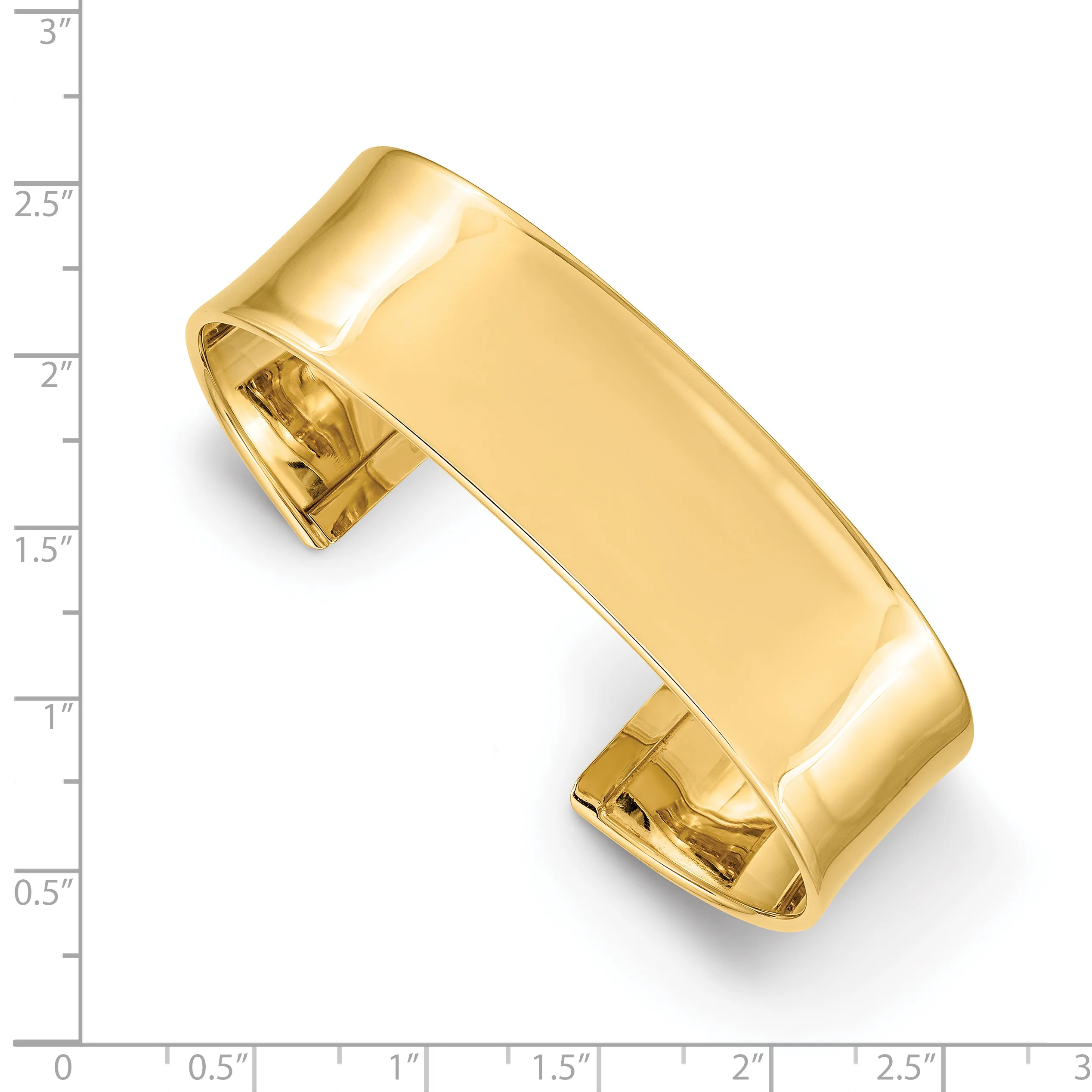 Brazalete Abierto en Oro Amarillo de 14K con Acabado Pulido - Image 3