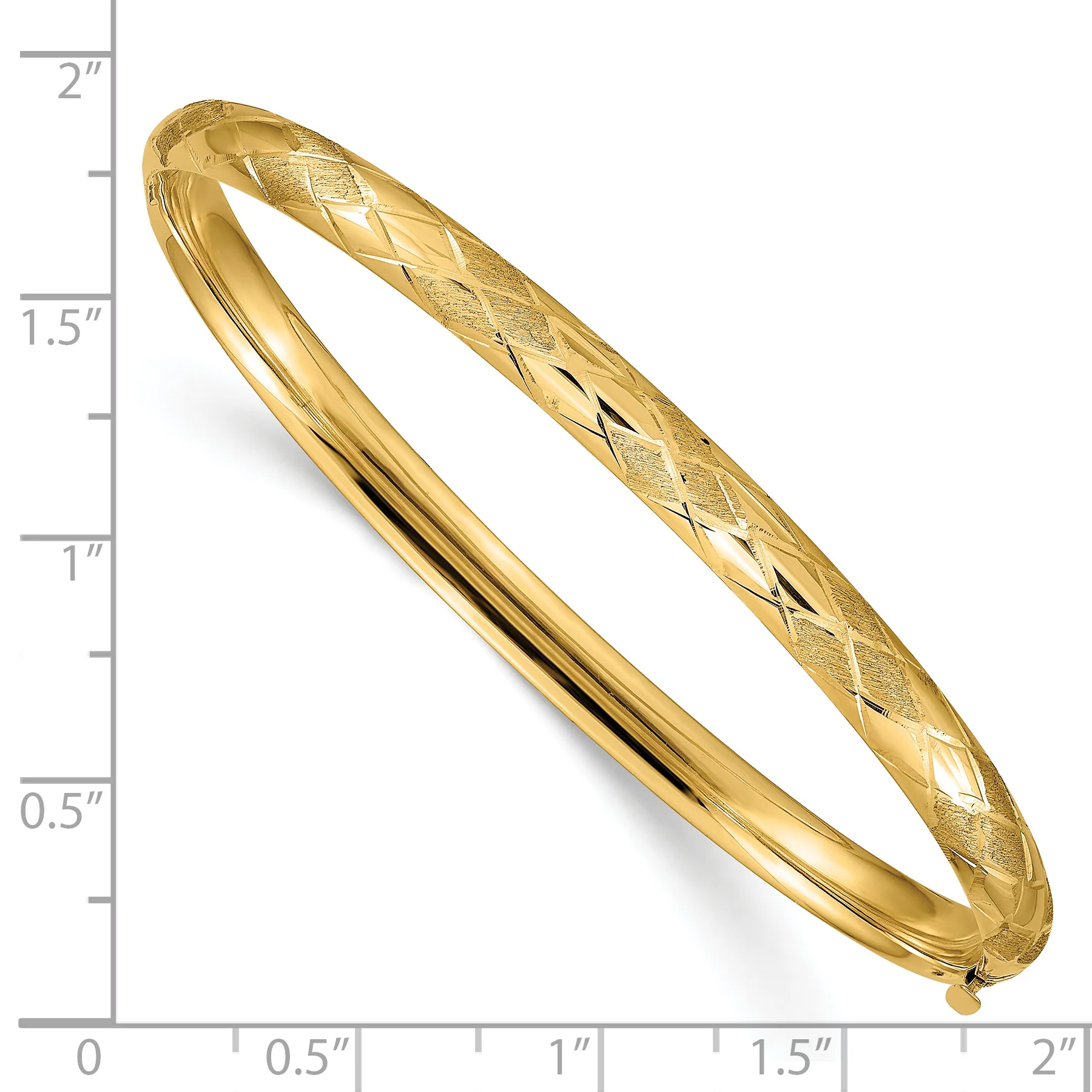 Pulsera Rígida Articulada de Oro Amarillo de 14k con Diseño Elegante y Corte de Diamante - Image 3