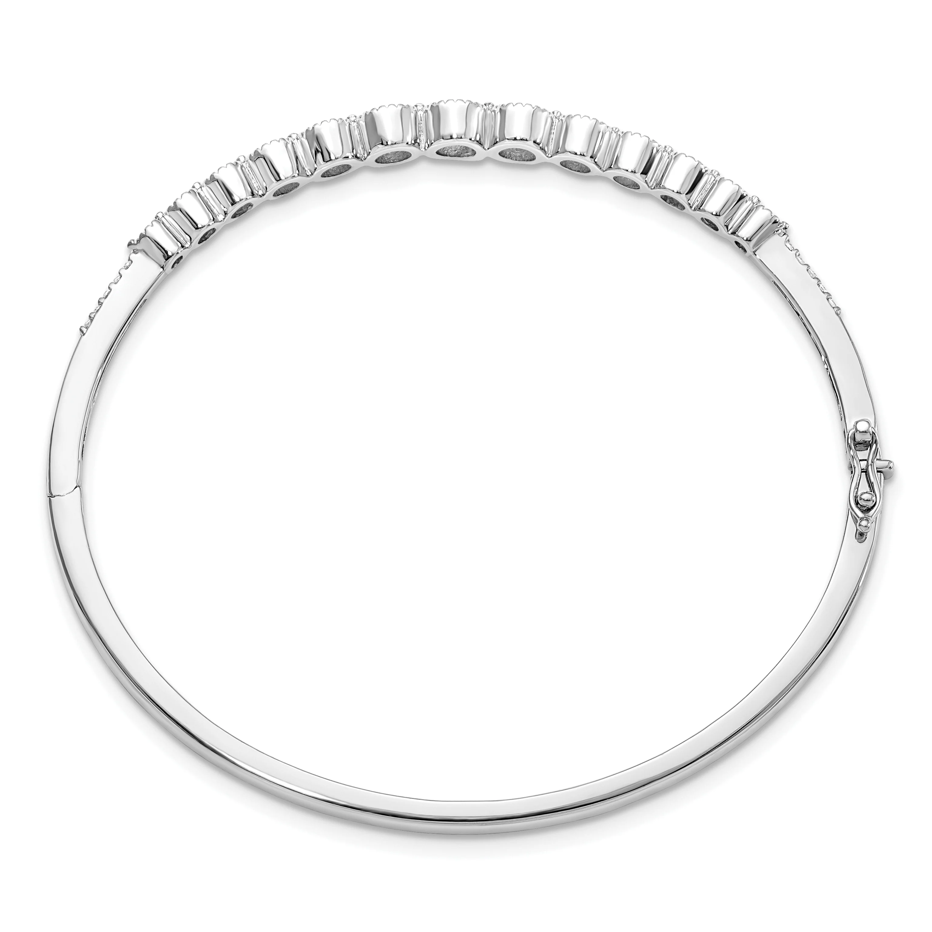 Pulsera Bangle 14k Oro Blanco con Diamantes de Laboratorio de 1 1/2 Quilates (VS/SI+, G+) - Image 2