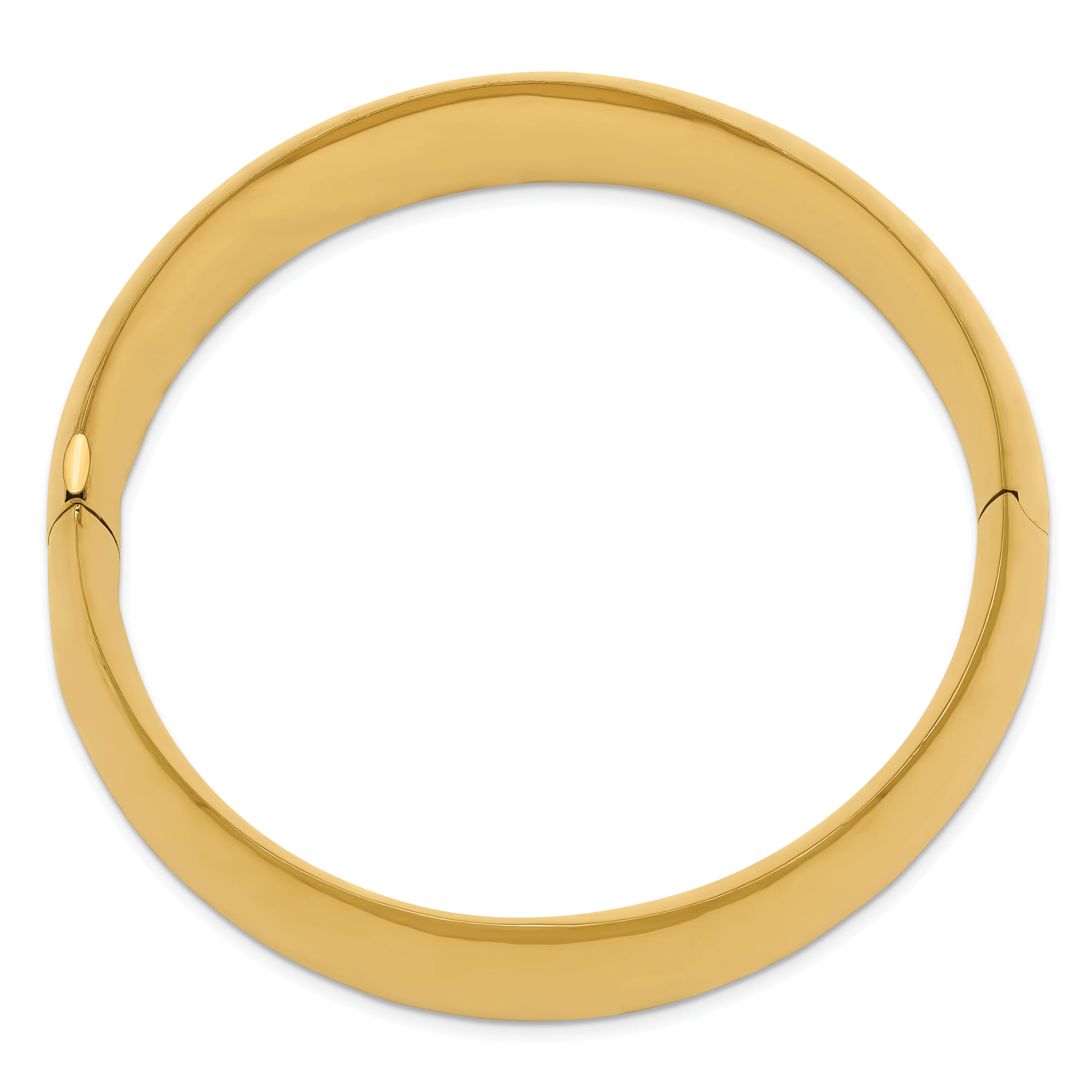 Brazalete Bangle Oversize 14K Oro Amarillo de 13/16, Pulido de Alta Calidad con Bisagra - Image 2
