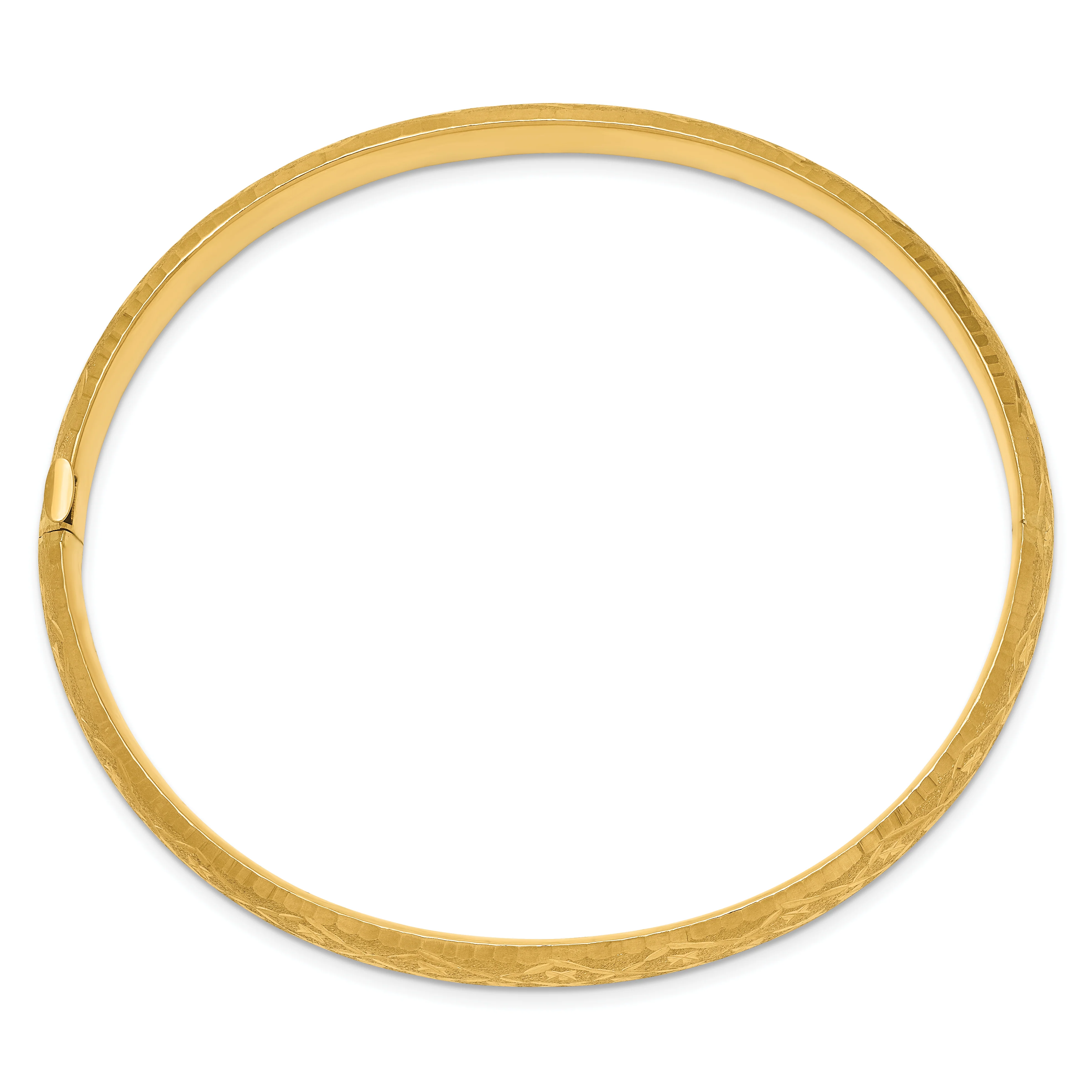 Pulsera Rígida Articulada de Oro Amarillo de 14k con Diseño Elegante y Corte de Diamante - Image 2