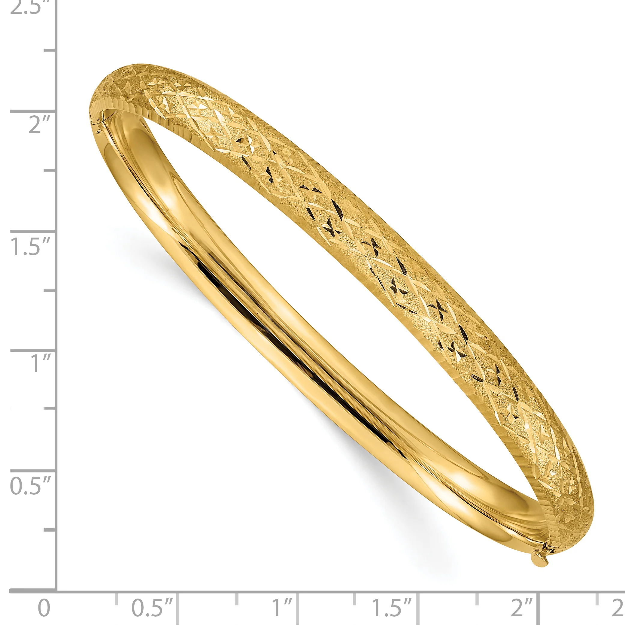 Pulsera Rígida Articulada de Oro Amarillo de 14k con Diseño Elegante y Corte de Diamante - Image 3