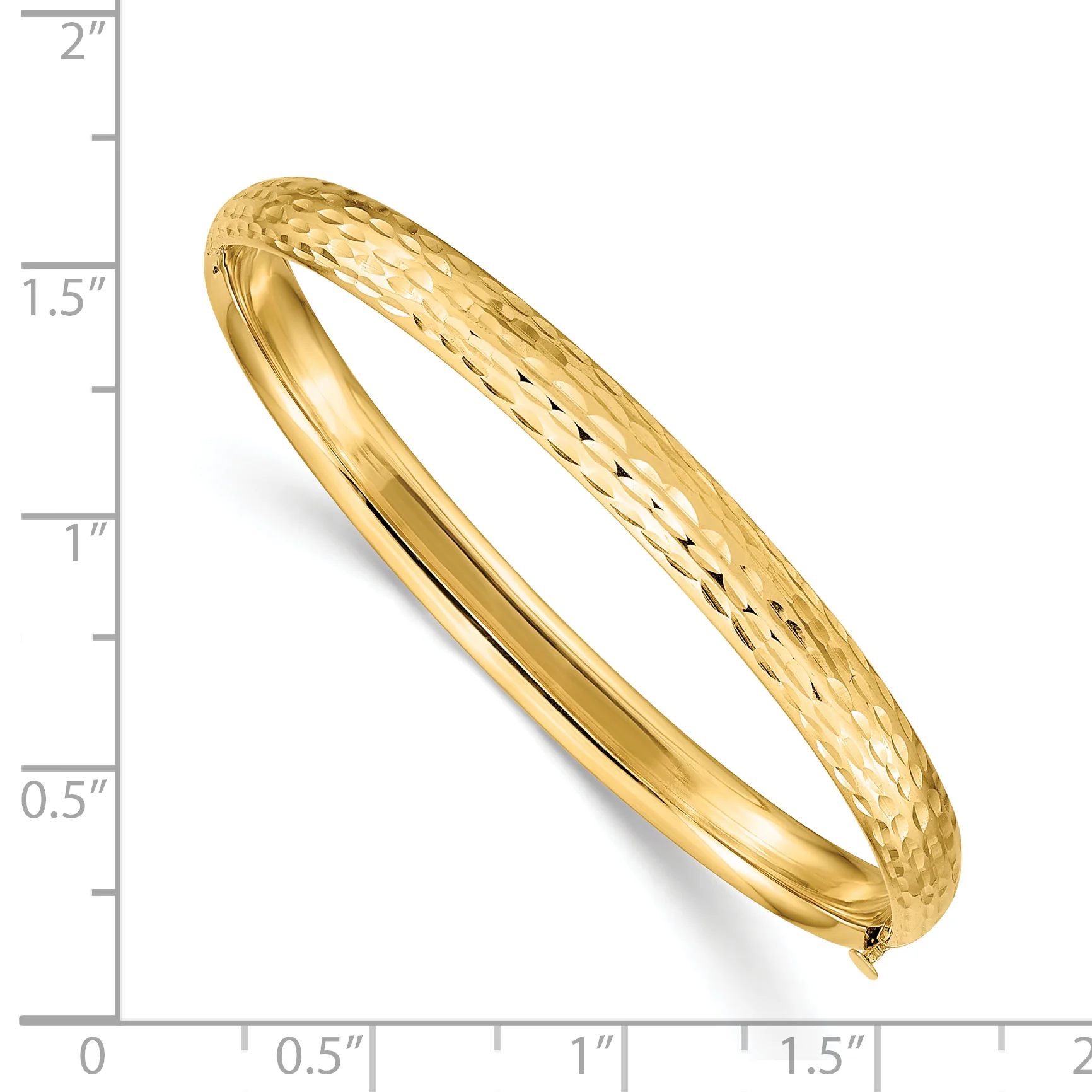 Pulsera Brazalete Infantil con Bisagra Madi K de 14k – Corte Diamante, Pulido, 5 mm - Image 3