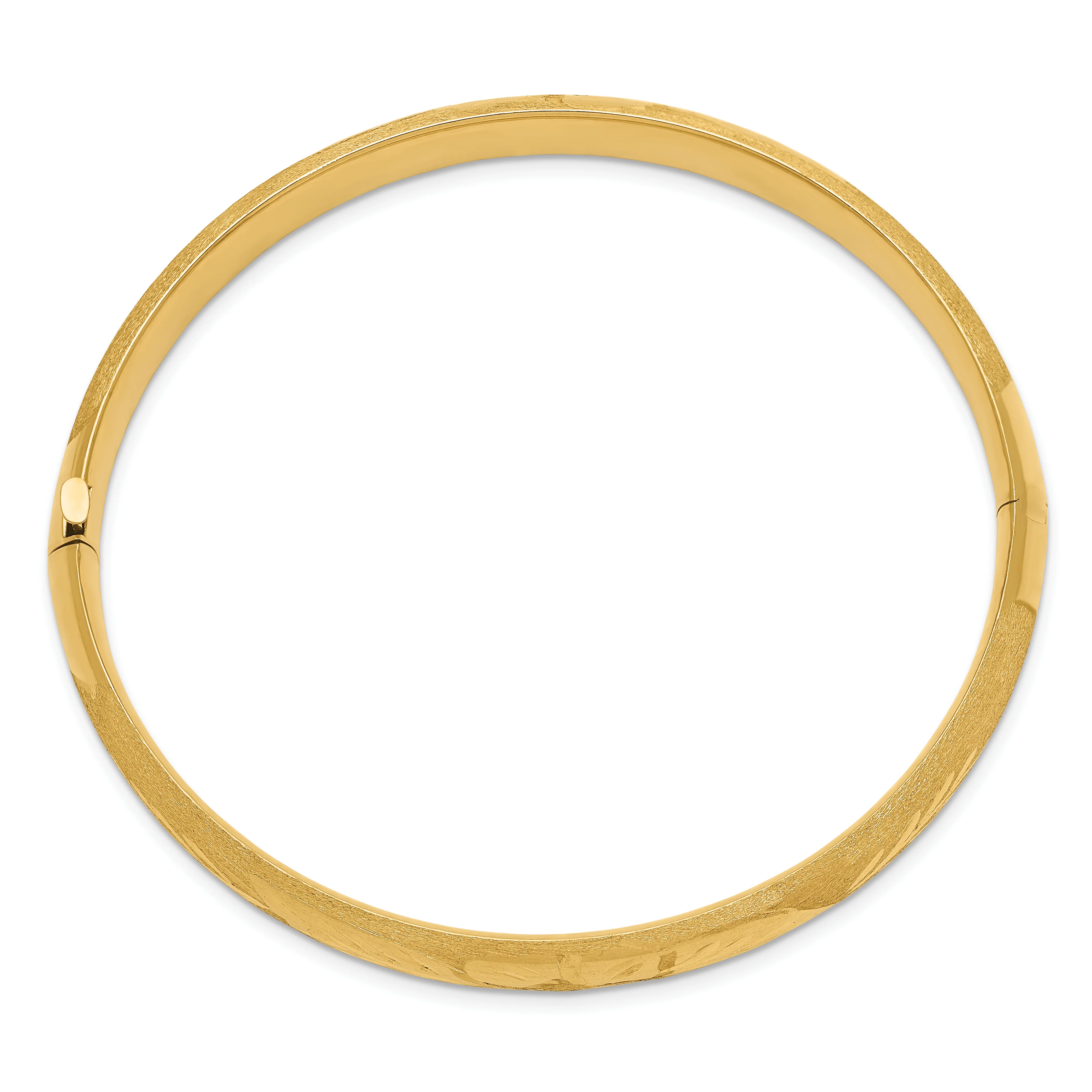 Pulsera Brazalete Redonda de Gran Tamaño con Grabado Florentino de 14k – 8.00 mm - Image 2