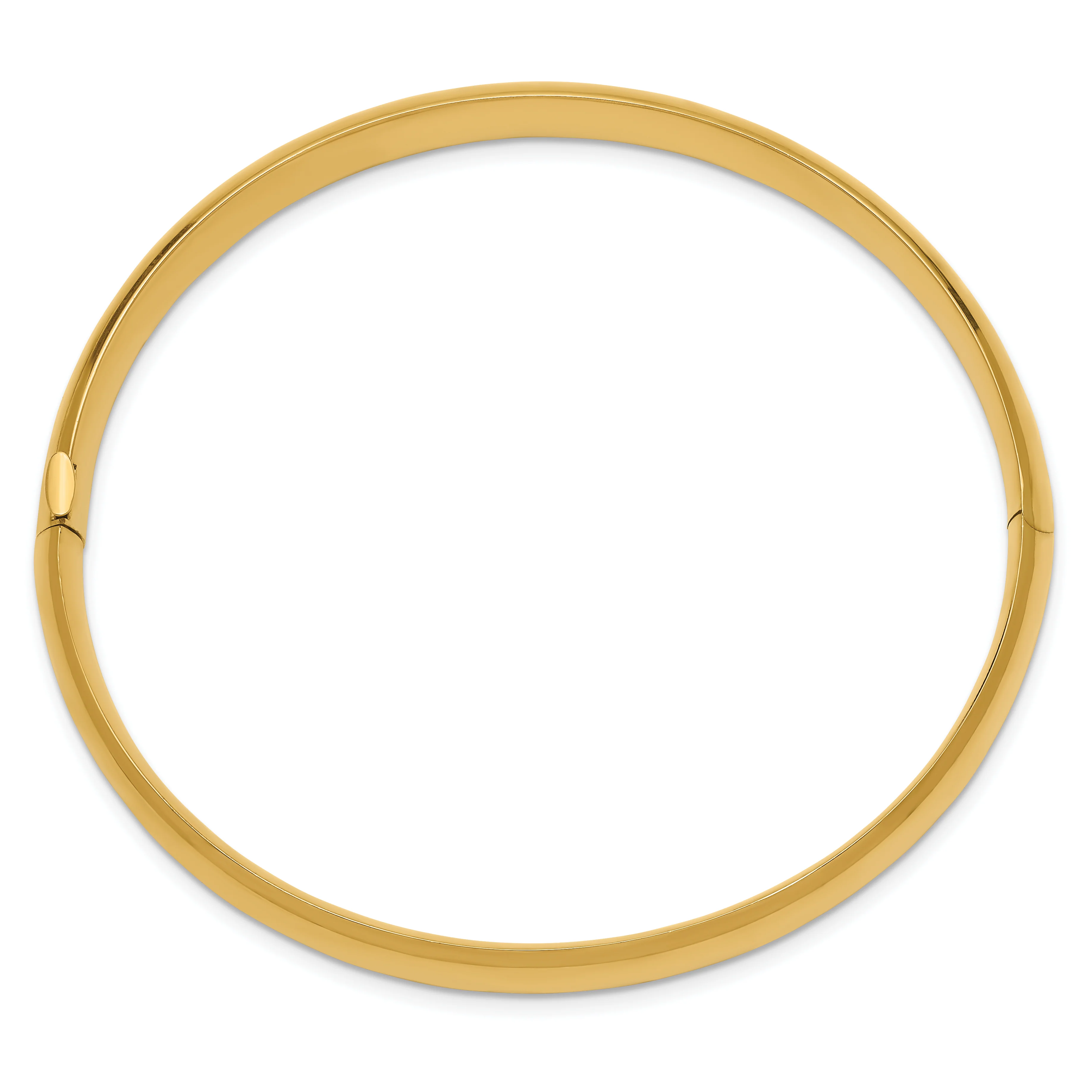 Brazalete Bangle 14K Oro Amarillo Pulido de 8.00 mm con Bisagra - Image 2