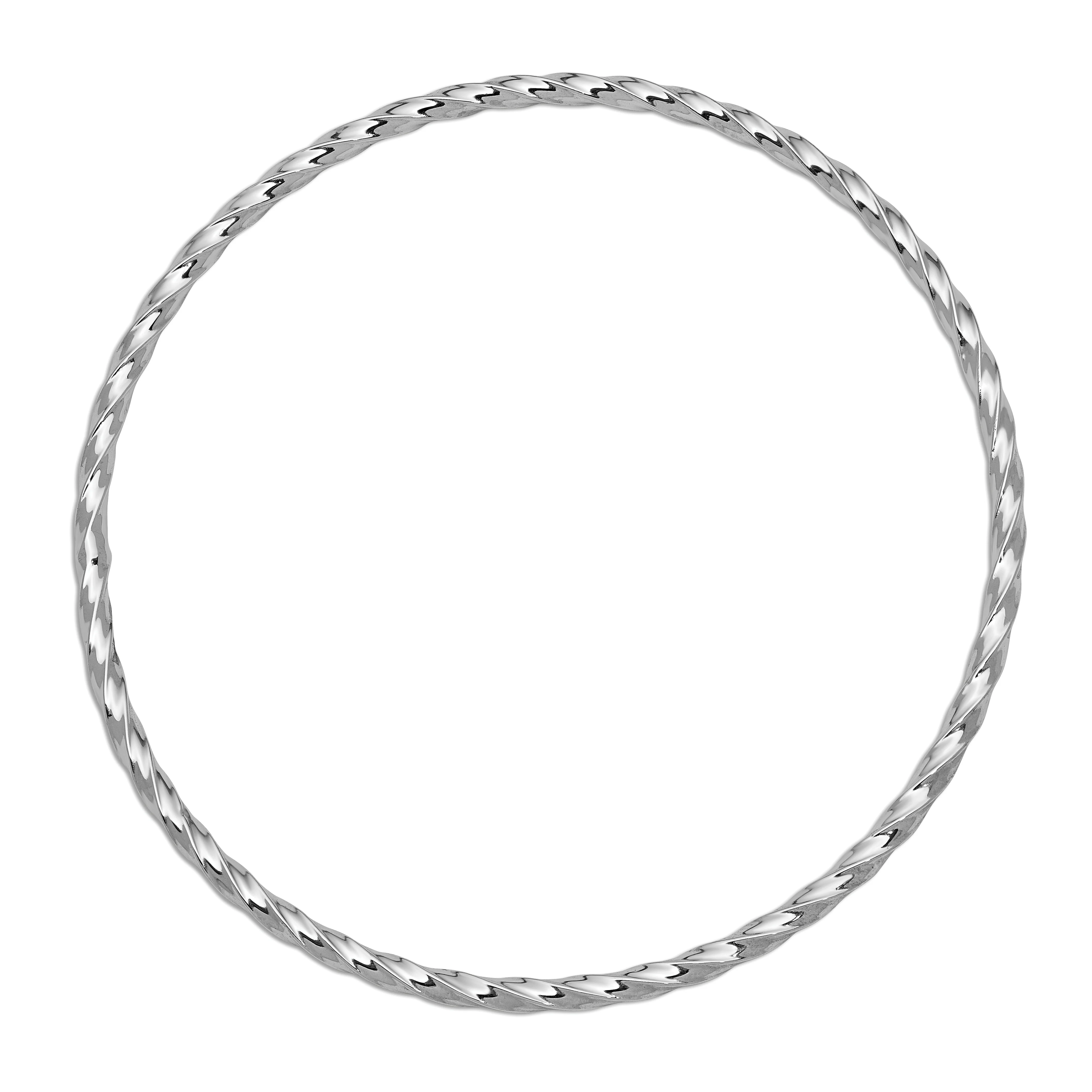 Brazalete Slip-on Torcido en Oro Blanco de 14k de 2.5mm - Image 2