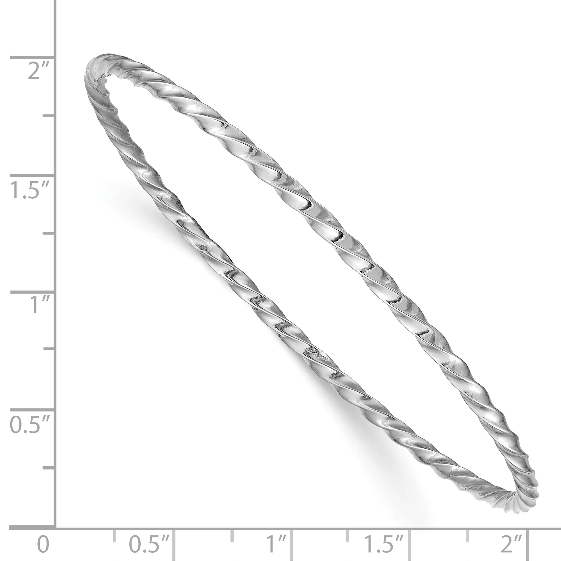 Brazalete Slip-on Torcido en Oro Blanco de 14k de 2.5mm - Image 3