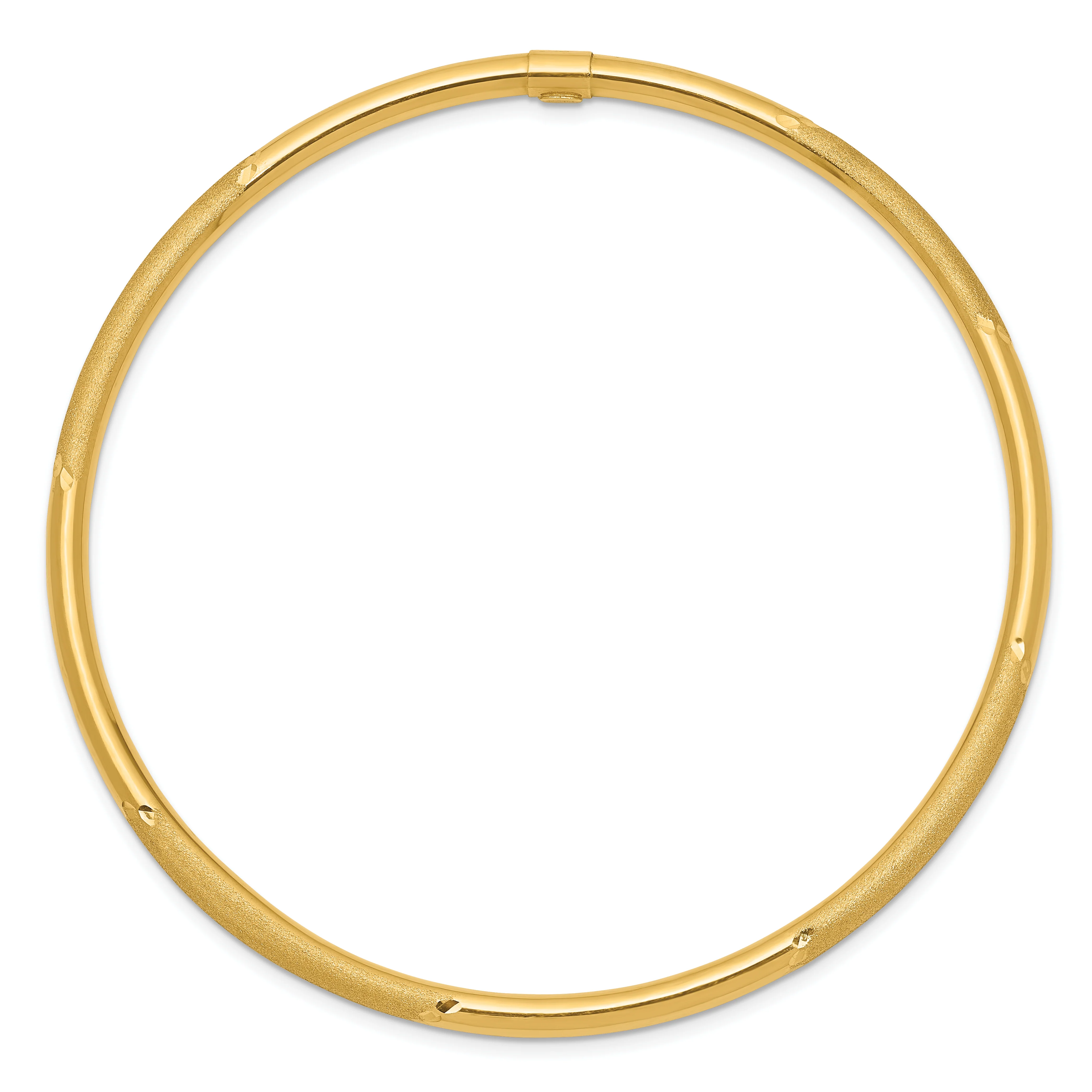Brazalete Deslizante en Oro Amarillo de 14K, Pulido y Satinado (3mm) - Image 2