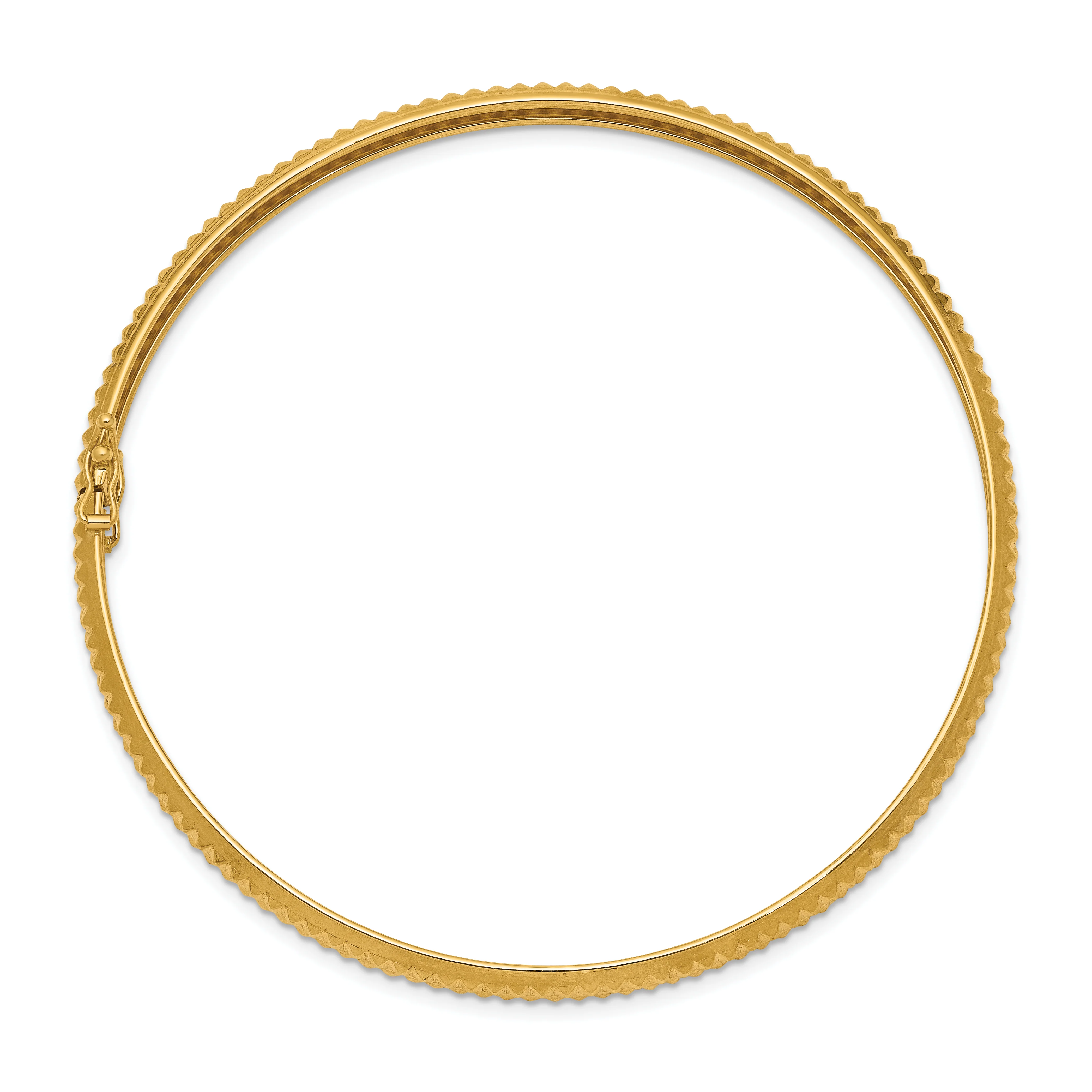 Brazalete Flexible en Oro Amarillo de 14K, Pulido y Texturizado (5mm) - Image 2